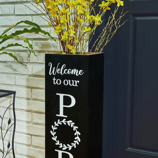 Glitzhome® 30" Black Wood Boxed Welcome Porch Sign